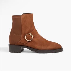 New! Stuart Weitzman Luxering suede and neoprene ankle boots